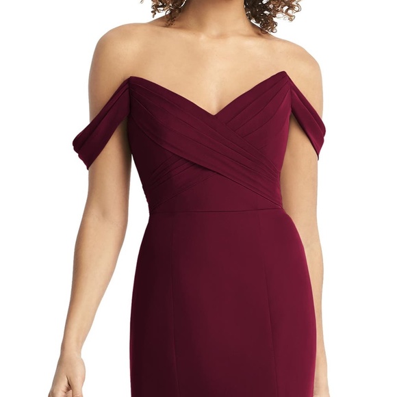 NEW 8193 SOCIAL BRIDESMAIDS Cabernet STRAPLESS V-Neck CHIFFON Trumpet GOWN 10 - Picture 6 of 12